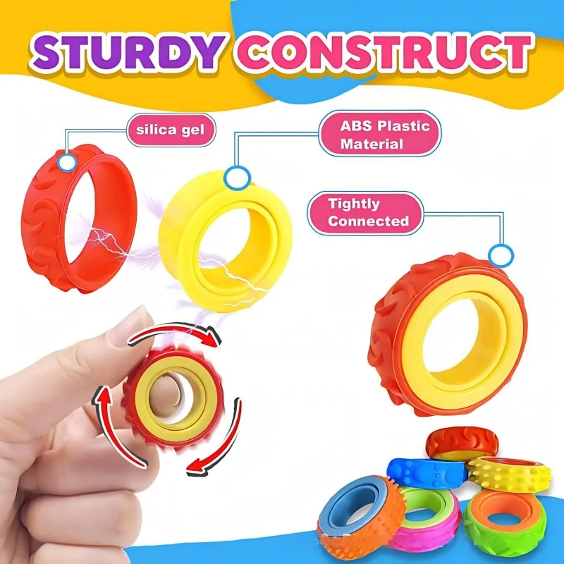 Fidget Rings Sensory Spinner Toys for Stress Relief and Focus Enhancement