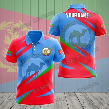 Personalizza stemma dell'Eritrea 3D completamente stampato Polo da uomo alla moda Polo estiva casual unisex a maniche corte POP18