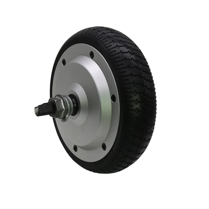 

PU tire rubber brushless DC 6.5inch 24V 48V 350W 8N.m 150kg load IP65 electric wheel hub servo motor with built-in encoder