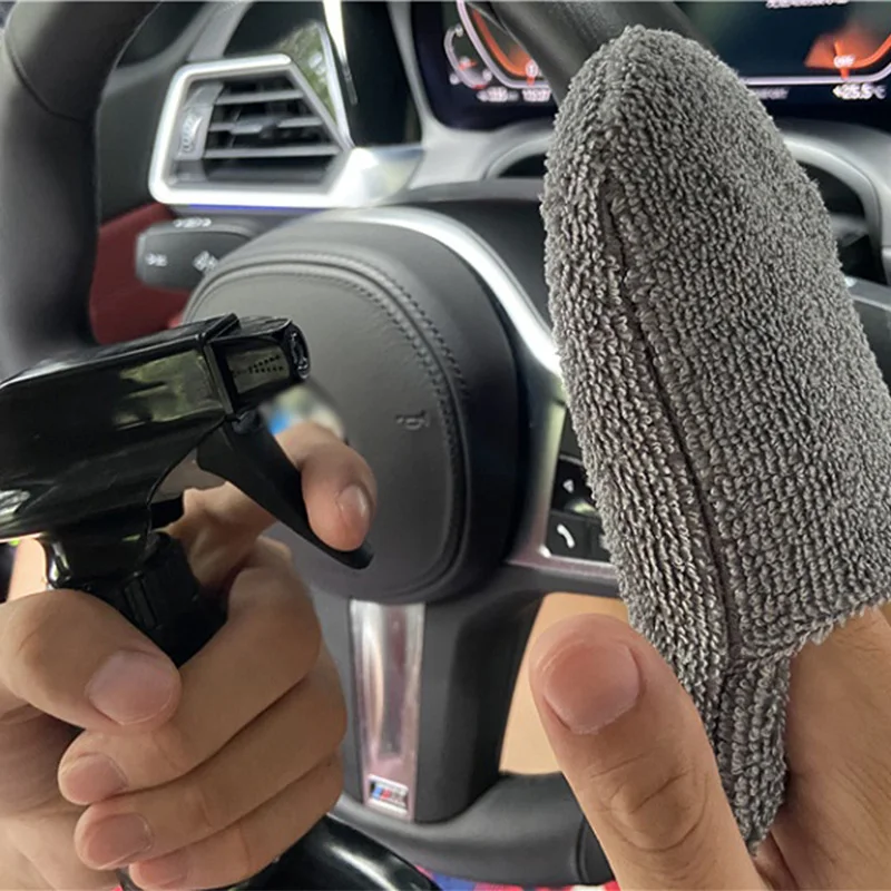 Car Polishing Wax Sponge 5pcs SEAMETAL Soft Microfiber Car Wax Applicator Mitts Foam Applicator Pad for Detailing Care Tool