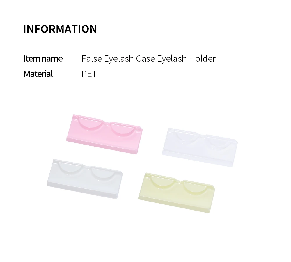 GLAMLASH 50 Stück Wimpern-Kunststoffschalen, 25 mm Nerz-Wimpern-Tabletthalter, leere rechteckige Wimpernschalen – Detail 2