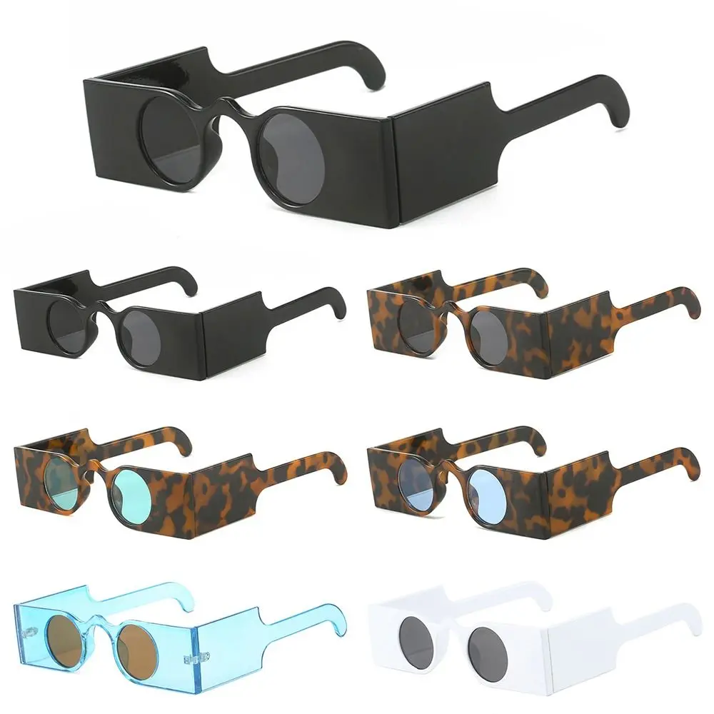 

Rectangle Punk Sunglasses Vintage Wide Legs Small Hip Hop Sun Glasses Leopard Sun Glasses for Women & Men