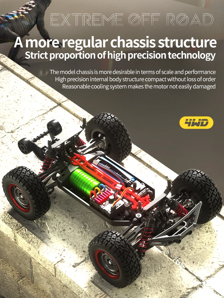 JJRC RC Car 70km/h Or 50km/h 4WD 1/16 Waterproof Off Road Brushless Remote Control Truck Electric High Speed Drift Car Toys 5