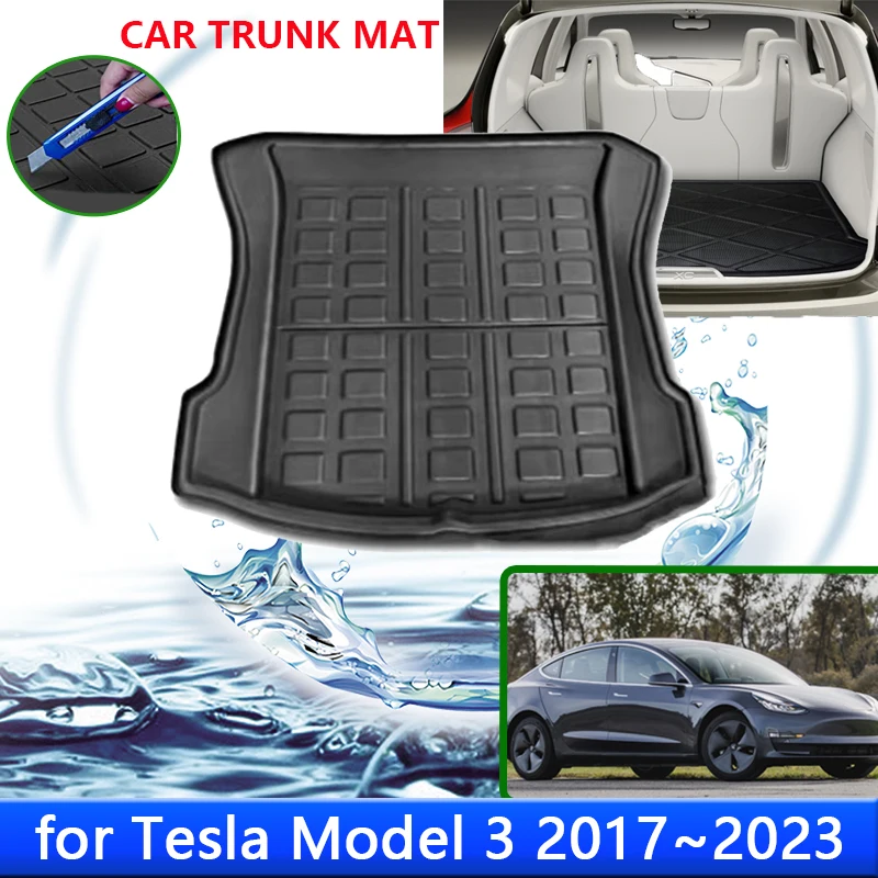 

for Tesla Model Y 2024 2023 2022 2021 2020 Parts Rear Trunk Tray Cargo Boot Waterproof Liner Mat Floor Carpet Car Accessories 1x