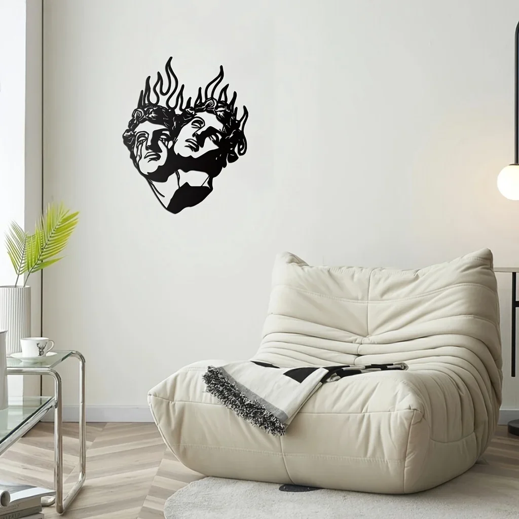 

1pc Metal Wall Decor, Modern Wall Decor Bedroom Decor Sticker Mural, Office Living Room Wall Home Decor