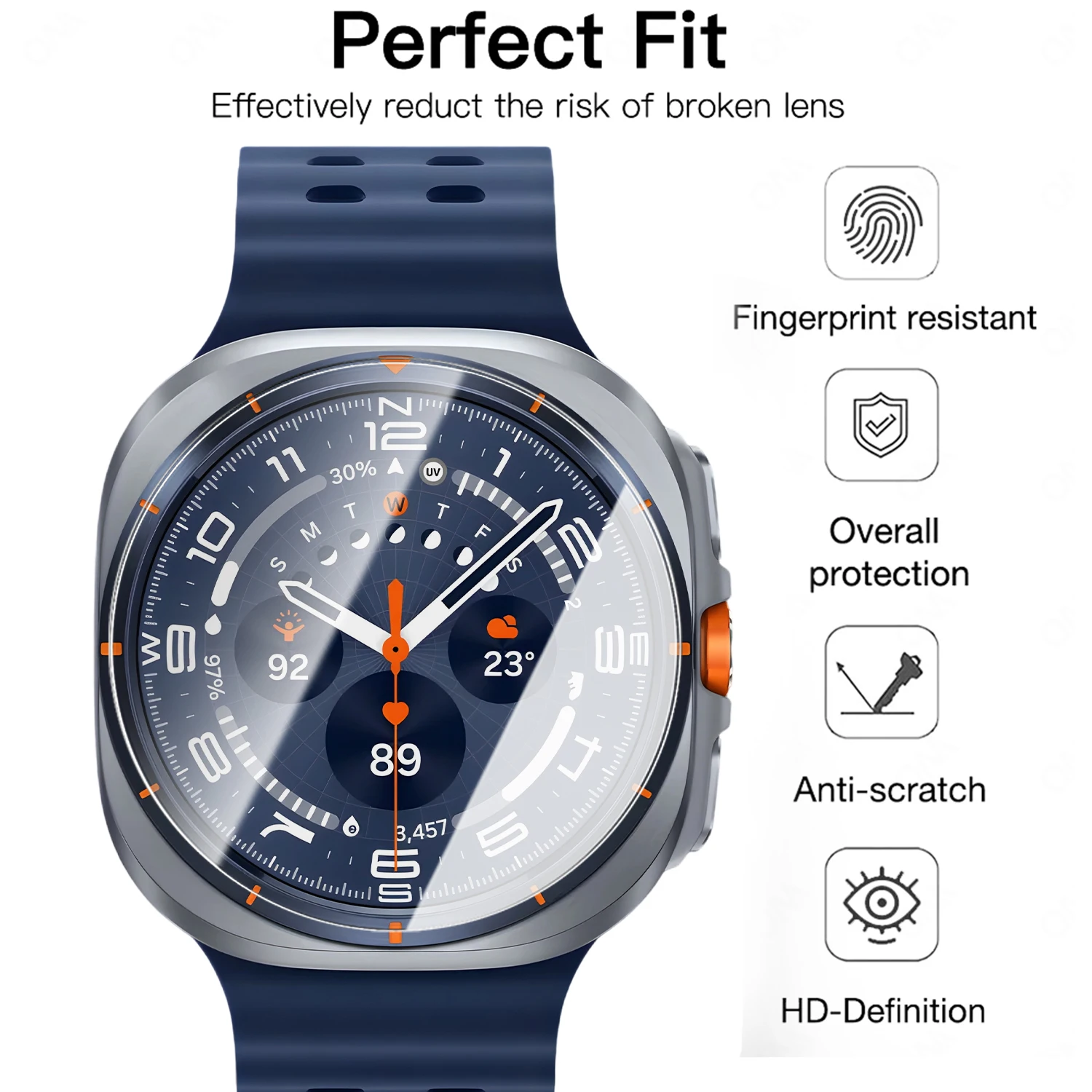 Premium 47mm Tempered Glass Screen Protectors - 9H Hardness and Explosion-Proof Film