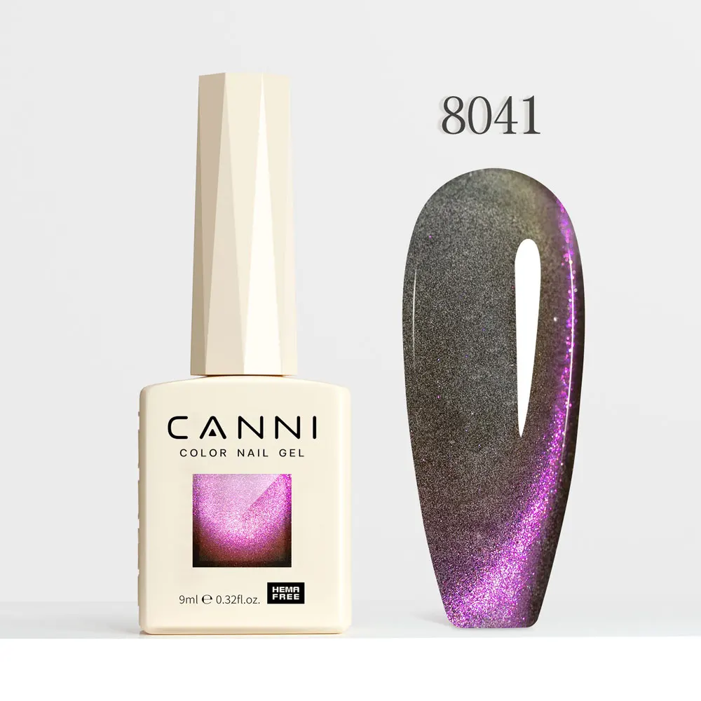 CANNI Super Glossy Glitter Cat Eye Nail Gel Polish - Hema Free Diamond Top Coat, Semi-Permanent UV LED Varnish