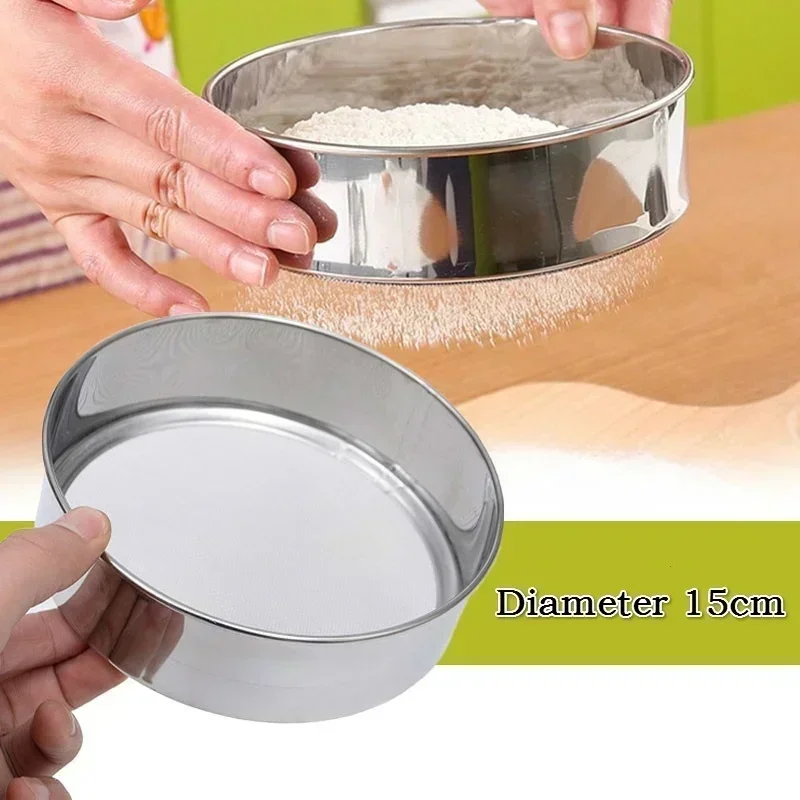 Kitchen Useful Small Tools Multifunctional Manual Flour Mesh Powder Stainless Steel Flour Sieve Practical Durable Accessories
