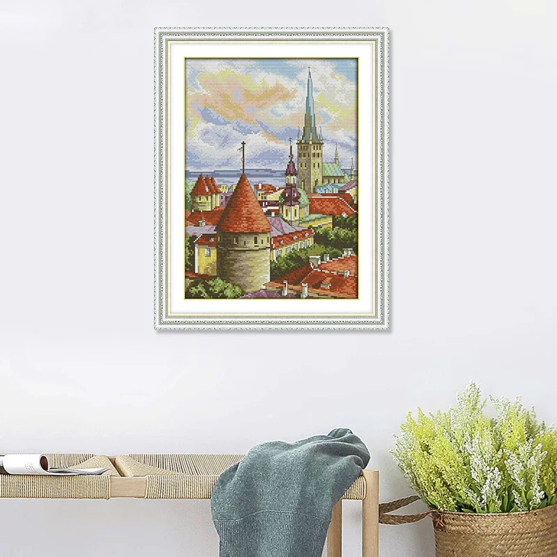 Freude Sonntag Kirche HD Muster Kreuz Stich Set Aida 16CT 14CT 11CT DIY Stickerei Sets Hand Nadel Und Faden Kits wohnkultur – Detail 3