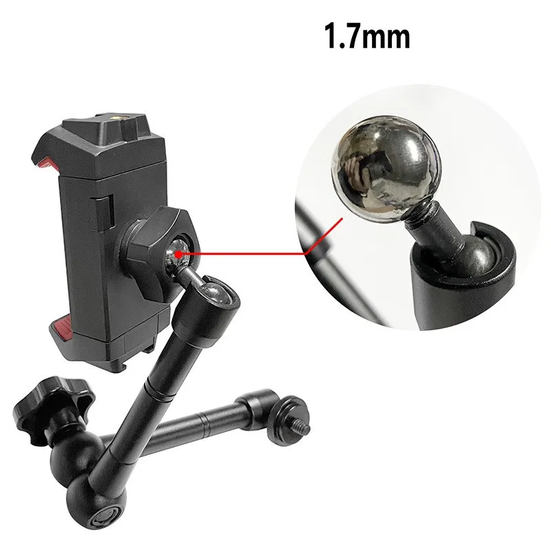 1.7cm 구형  1/4 나사 휴대폰 클립 전송 나사 17.4mm 플랫 클립 금속 어댑터 스틸 볼 헤드