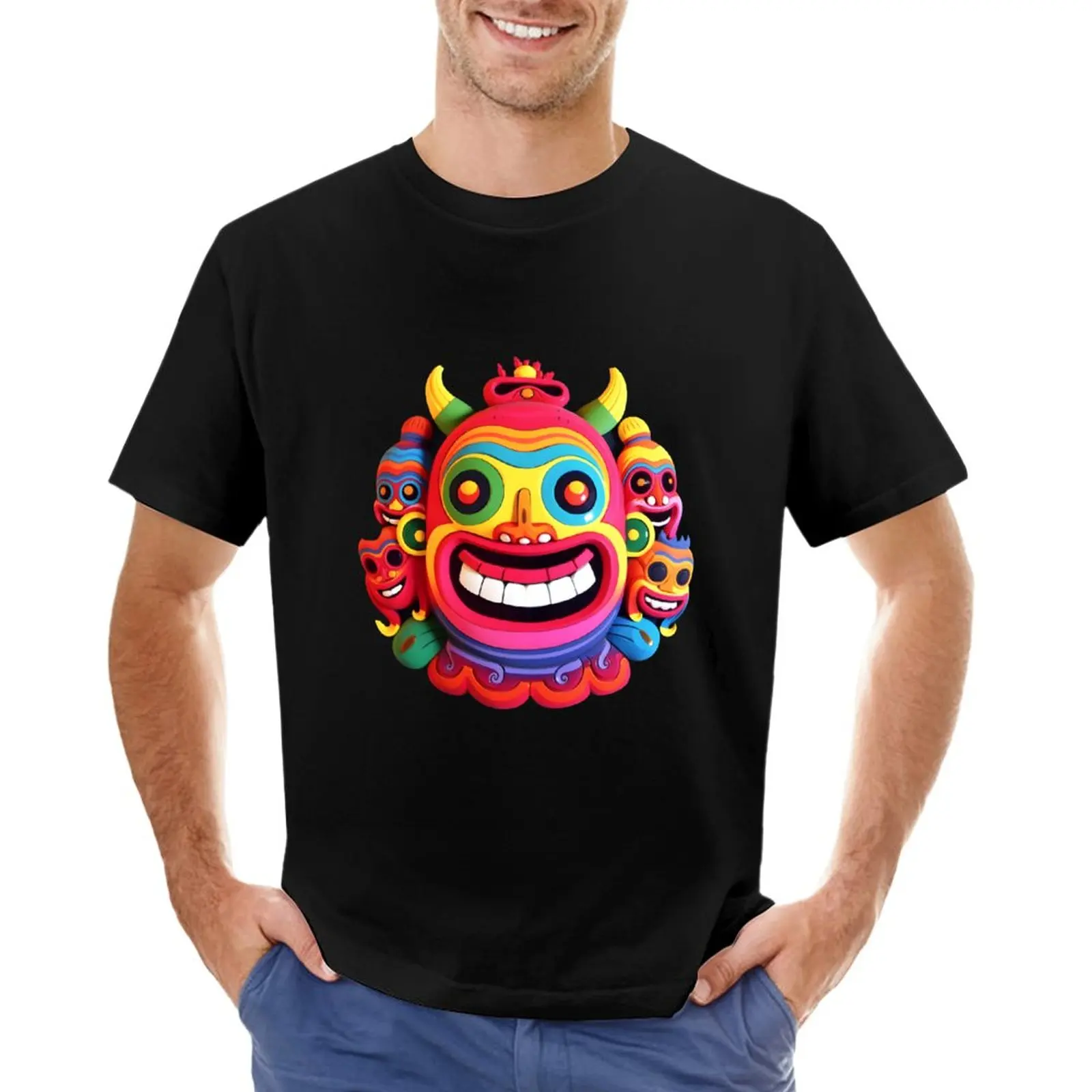 

Neon Circle Cartoon Characters Design T-Shirt t shirt man mens graphic t-shirts