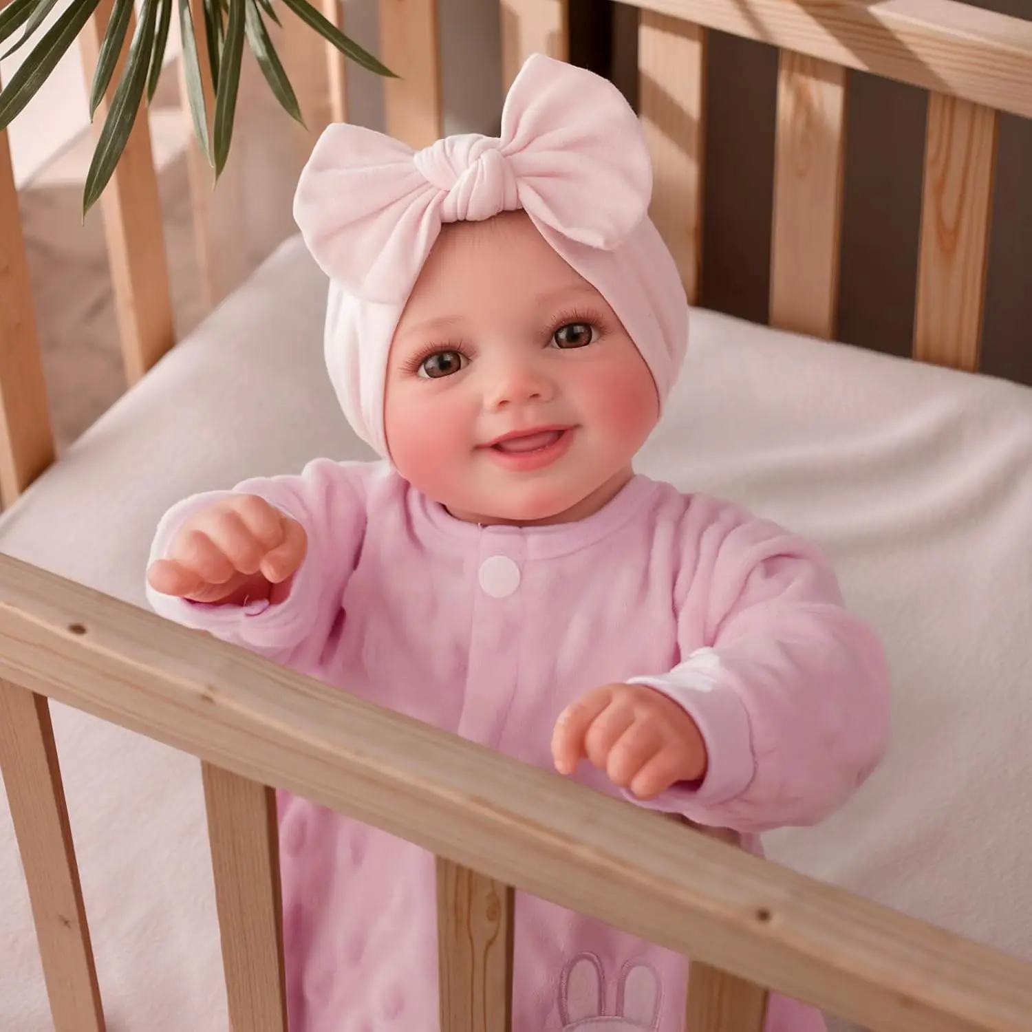 Reborn Baby Dolls 17" Cute Soft Vinyl Realistic Baby Doll Poseable Smiling Real Life Dolls with Accessories For Kids 3+