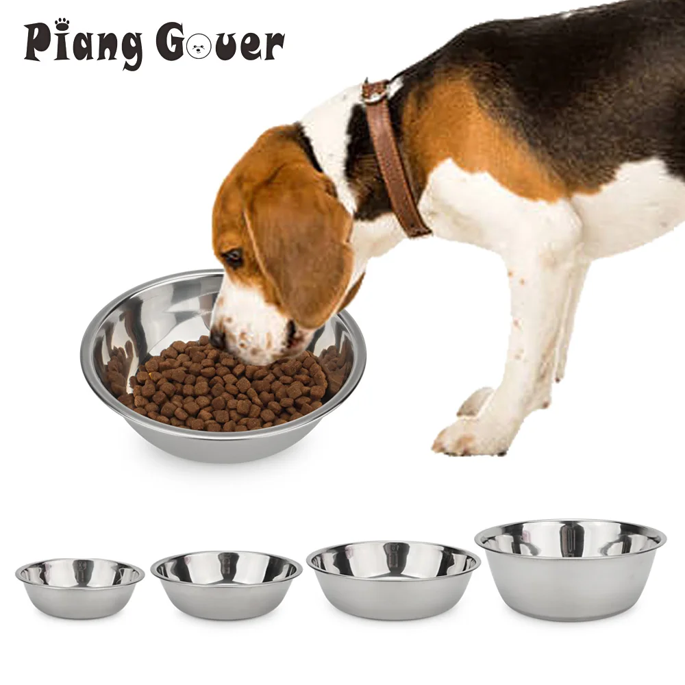 Dog Bowl Stainless Steel Pet Feeding Bowl Cat Food Drinking Feeder Bowl Durable Cheap For Small Medium Big Dogs 6
