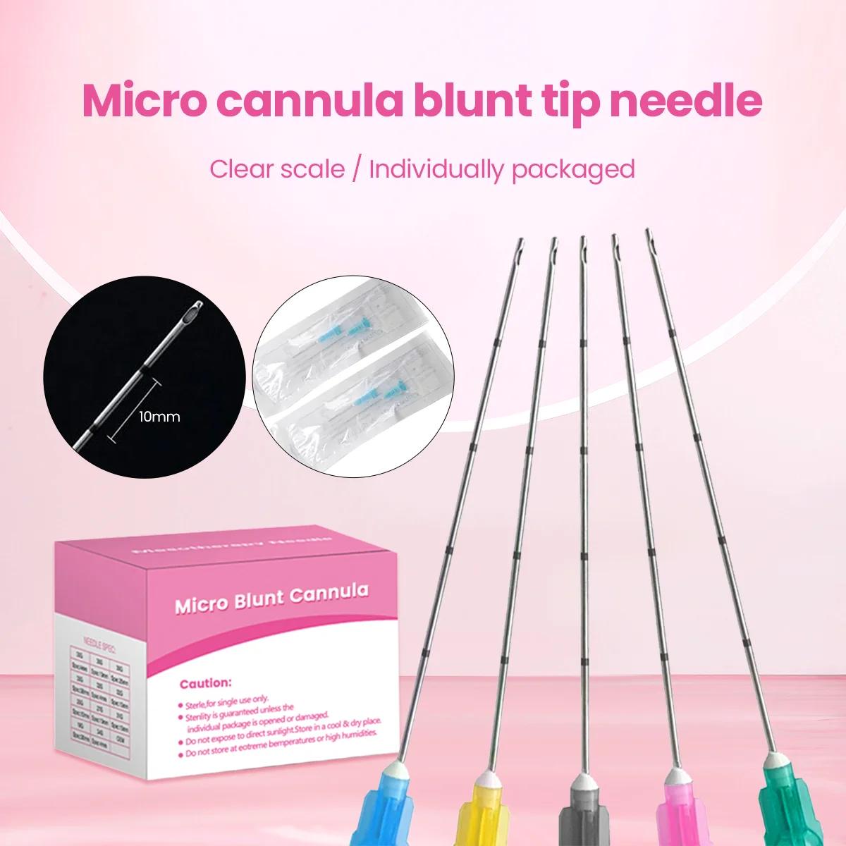 High Quality Sterile Packaged Micro Tip Blunt Cannula Flexible 18G 100MM 22G 50MM 21G 70MM 25G Disposable Blunt Microcannula