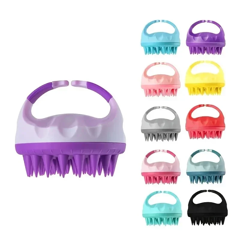 Scalp Brush Massager Sculp Scrubber Brush Wheat Straw Biodegradable Silicone Shampoo Brush Hair Scalp Massager For Hair Growth 5