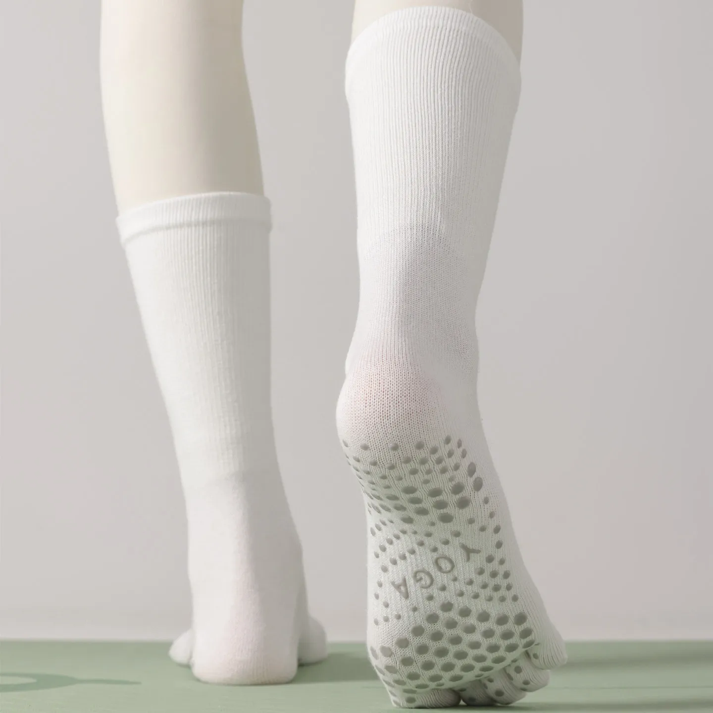 1 Paar Damen-Yoga-Socken, Bonbonfarben, Baumwolle, Silikon, rutschfest, geteilte Zehenpartie, Pilates-Socken, Outdoor, Radfahren, Fünf-Finger-Sportsocken – Detail 13