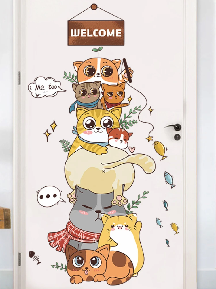SHIJUEHEZI Dessin Animé Fille Stickers Muraux PVC Matériel DIY
