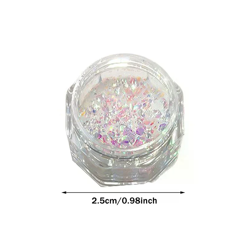 1 Jar Mermaid Holographic Nail Glitter - Ultra-Thin Laser Flakes Irregular Sparkle Dust, DIY Loose Manicure Sequins Accessories