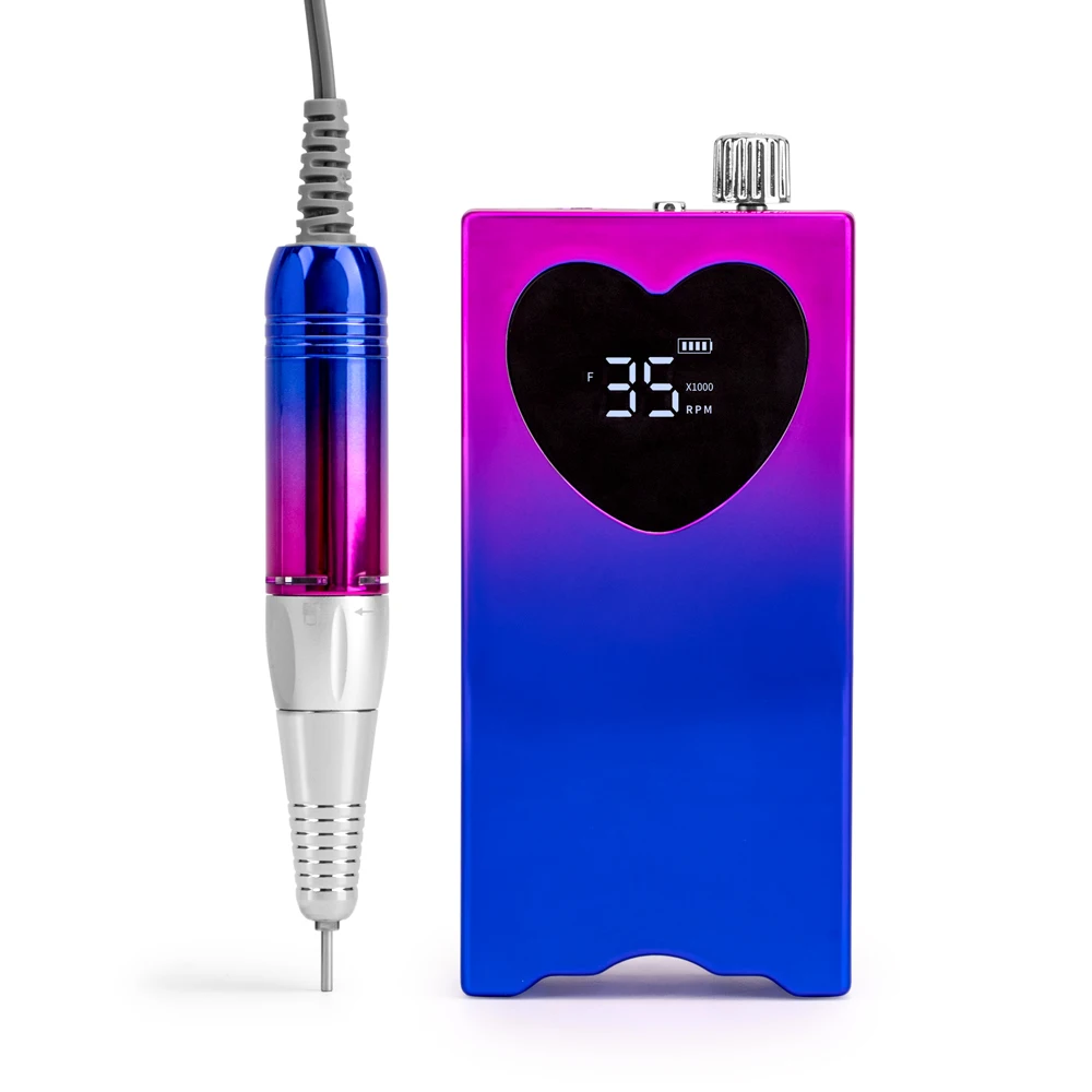 Ultra-thin Body Nail Drill Machine 35000RPM Portable Electric Nail File Rechargeable Manicure Machine Set Kit Gradient Color 3