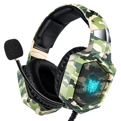ONIKUMA K8 RGB Surround Sound Gaming Headset with Flexible Mic (Camouflage Green)