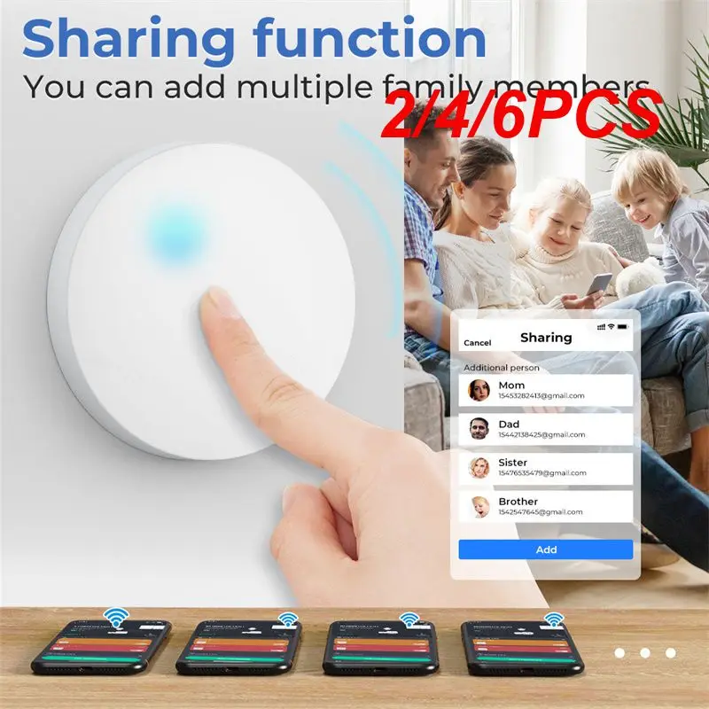 

Беспроводной переключатель Tuya Smart Home Zigbee3.0, наклейка с дистанционным управлением, работает с Alexa Home, 2/4/6 шт.