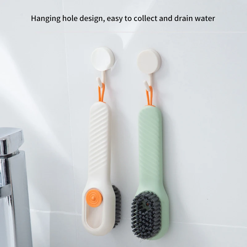 

Multifunction Automatic Liquid Adding Shoe Brush Manual Push Type Long Handled Shoe Brush Soft Bristle Laundry Cleaning Brush