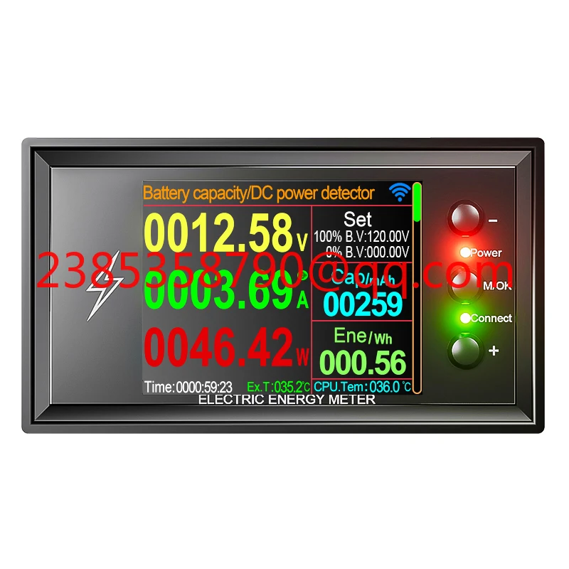 AILI Digital DC Power Meter – 0-120V 0-200A Volt Amp Watt Capacity Battery Monitor
