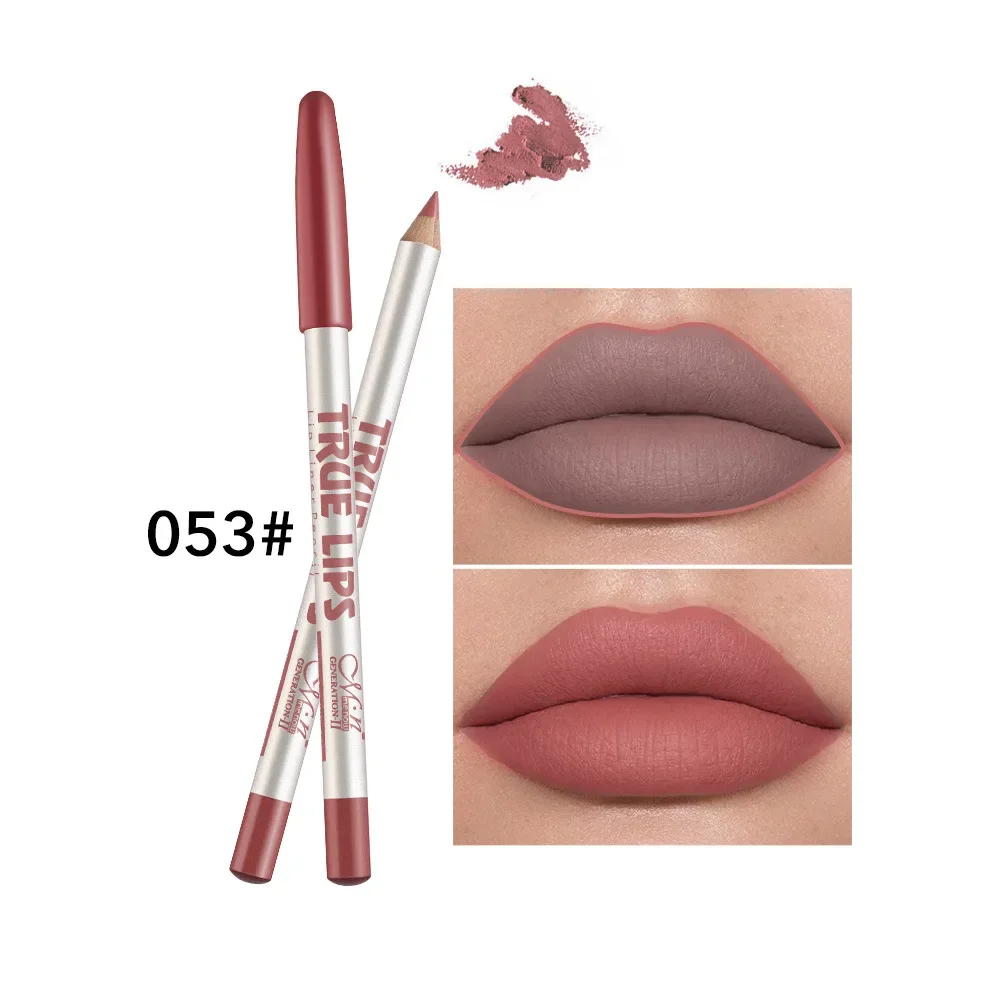 12Pcs Lipliner Pen Lip Makeup Sexy Red Matte Contour Tint Lipstick Pen Waterproof Long Lasting Non-stick Cup Lip Liner Cosmetic