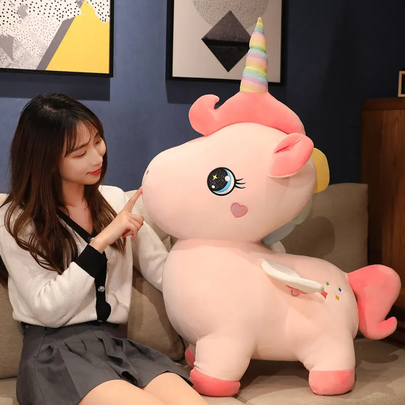 Unicorn Plush Toy Standing Rainbow Unicorn Plush Pillow Home Decoration Children's Toys Birthday Gift plush toy