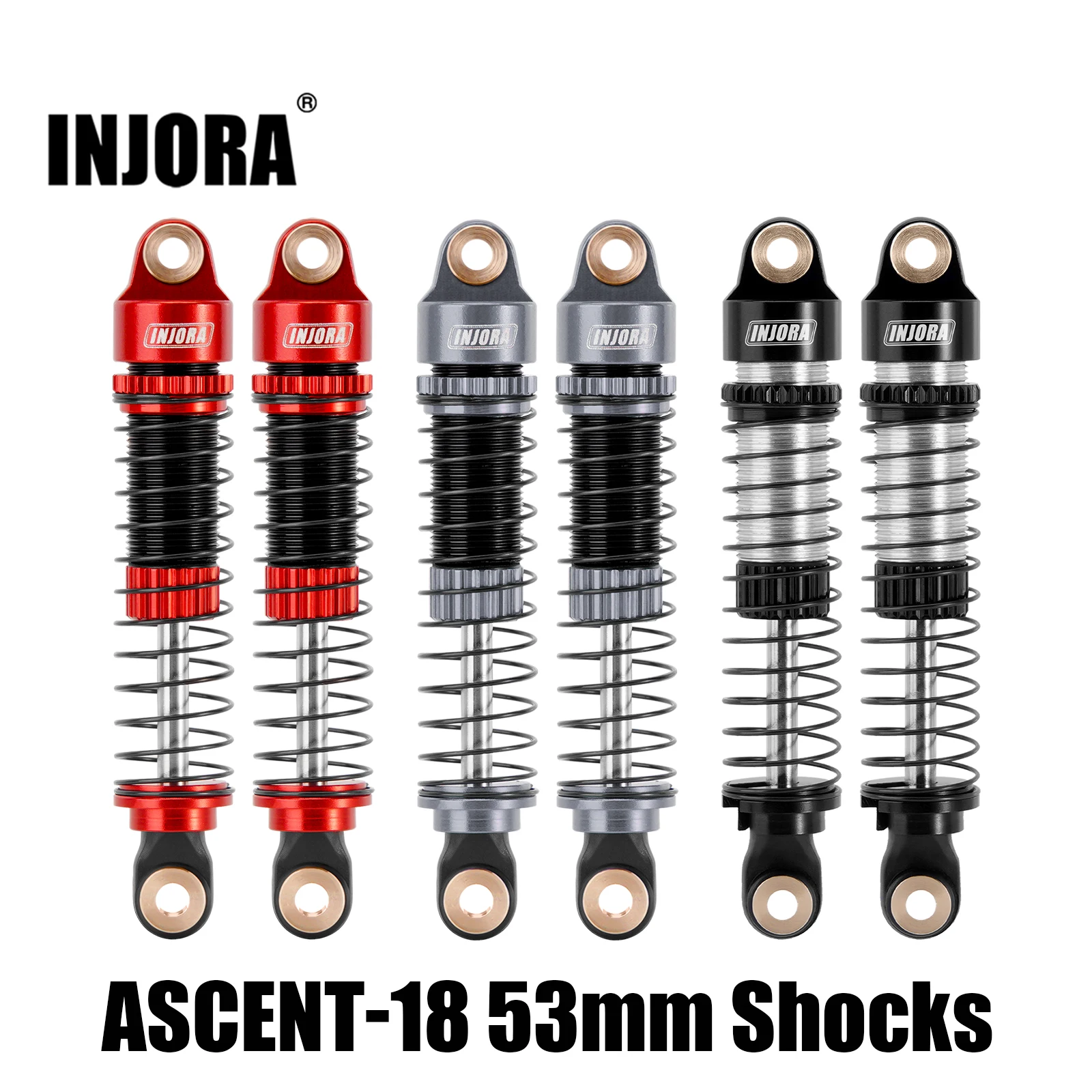 Ammortizzatori Nexx Racing 59mm Con Serbatoio, 4 Pezzi, Per RC Crawler 1/18 Redcat Ascent