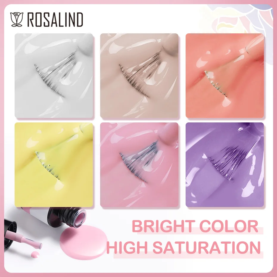 Gel Nail Polish ROSALIND Pure Color Gel Nail Polish Nail Art Manicure Semi Permanent Gel UV Hybrid Varnishes Base Top Coat Enamels
