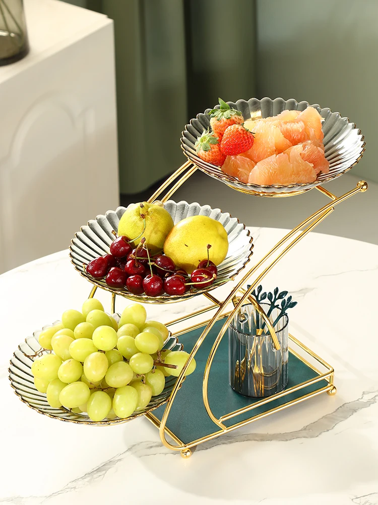 

Glass Fruit Tray, Creative Tea Table, Snack Tray, Household High-End Water Sensitive, Dry Fruit Tray Decoration