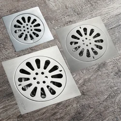 120*120mm Modern Brushed Shower Floor Drain Bathroom Balcony Use Stainless Steel Material Rapid Drainage Square Drains