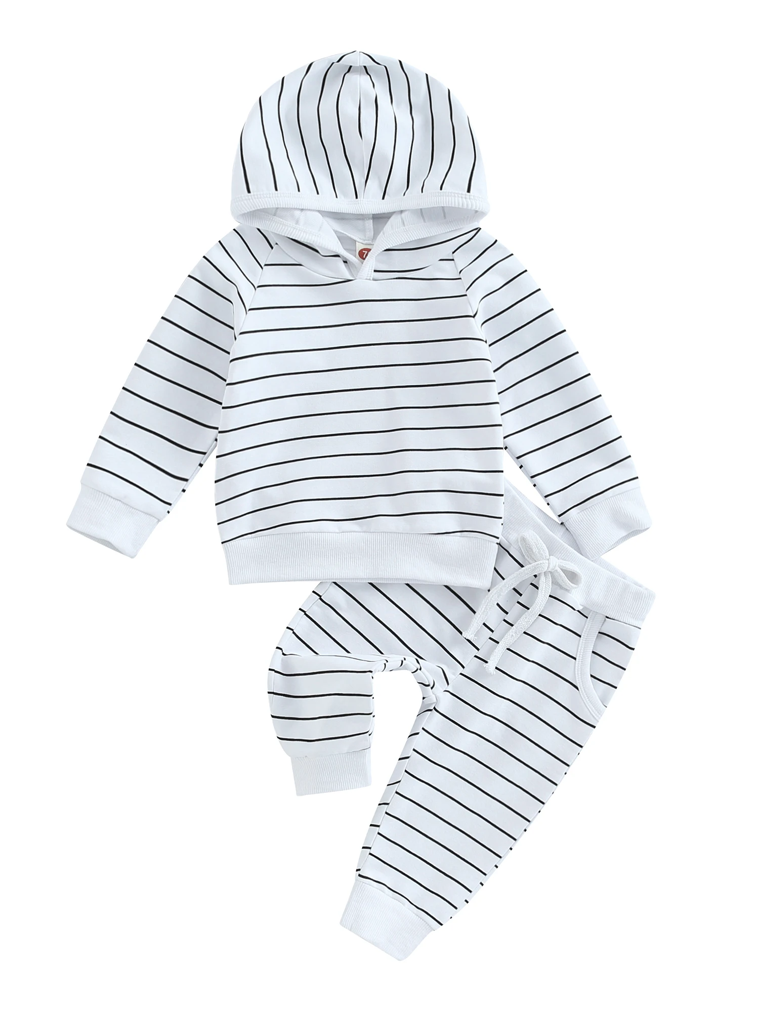 

Adorable Toddler Boy s Striped Hoodie and Jogger Pants Set for Stylish Fall and Winter Outfits