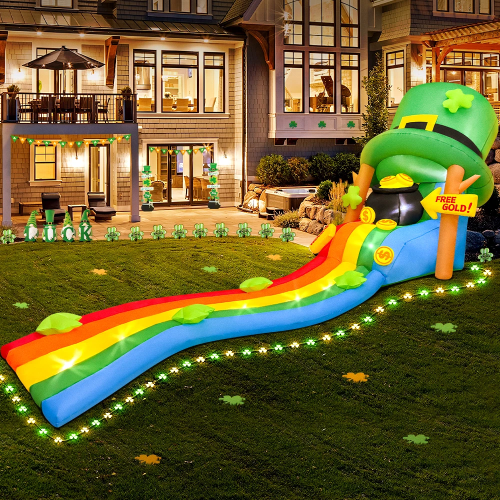 Hzppyz St. Patrick's Day Hausflagge – Doppelseitig Mit Regenbogen & Kleeblatt, 72x102 Cm
