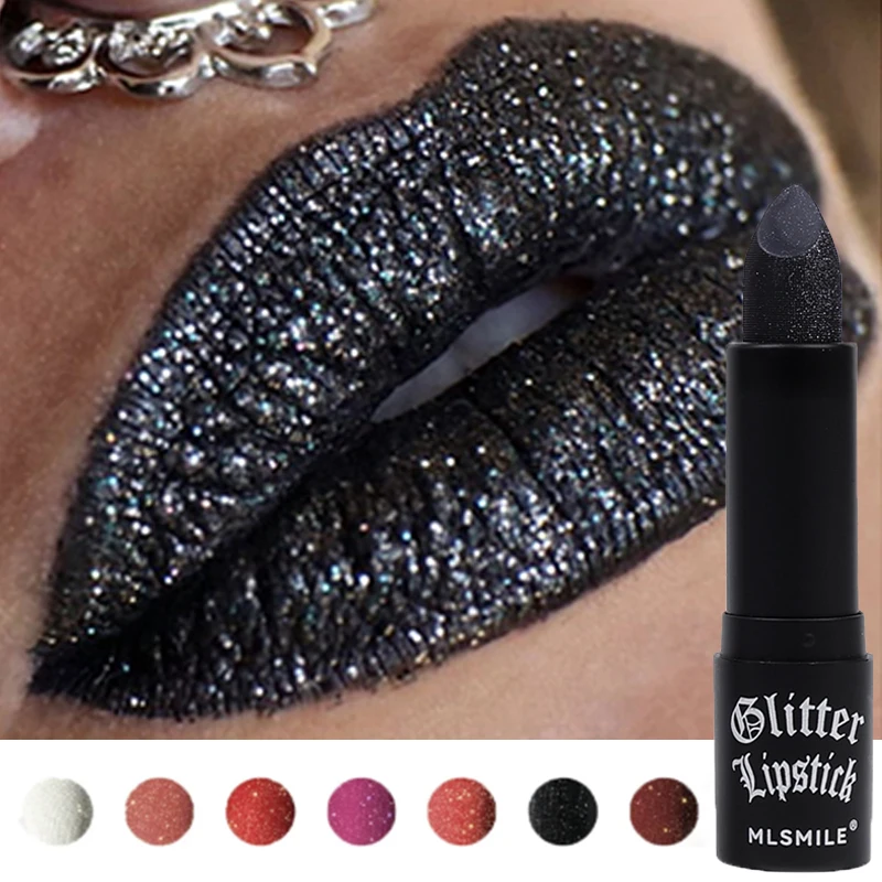 

Waterproof Glitter Matte Lipstick Long Lasting Color Rendering Non-stick Cup Velvet Shiny Lipsticks Silver Gold Sexy Lips Makeup