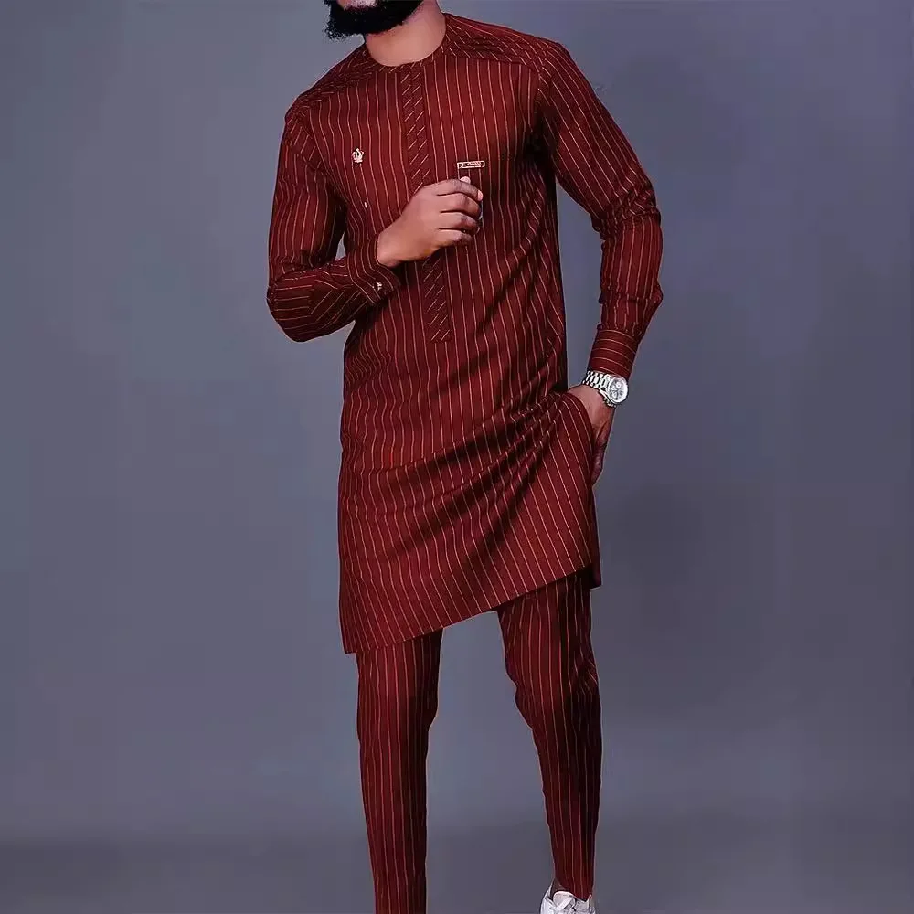 Men's luxury fashion casual print two-piece set
