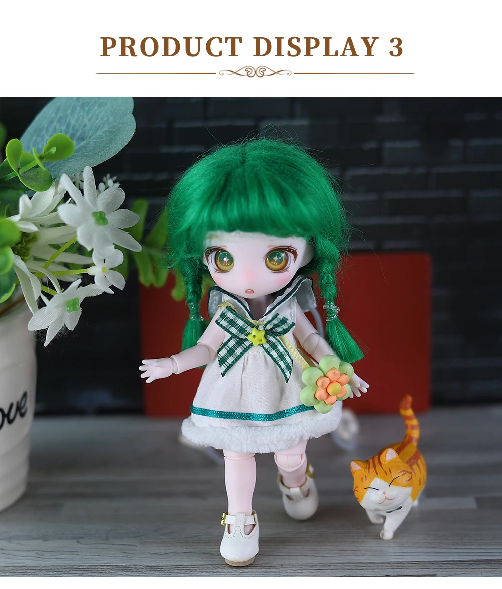 DBS Dream Fairy BJD OB11 MAYTREE Puppenzubehör Perücke Ersatz 1/12 Puppenkopf süßer Pony Perücke Spielzeug SD – Detail 7