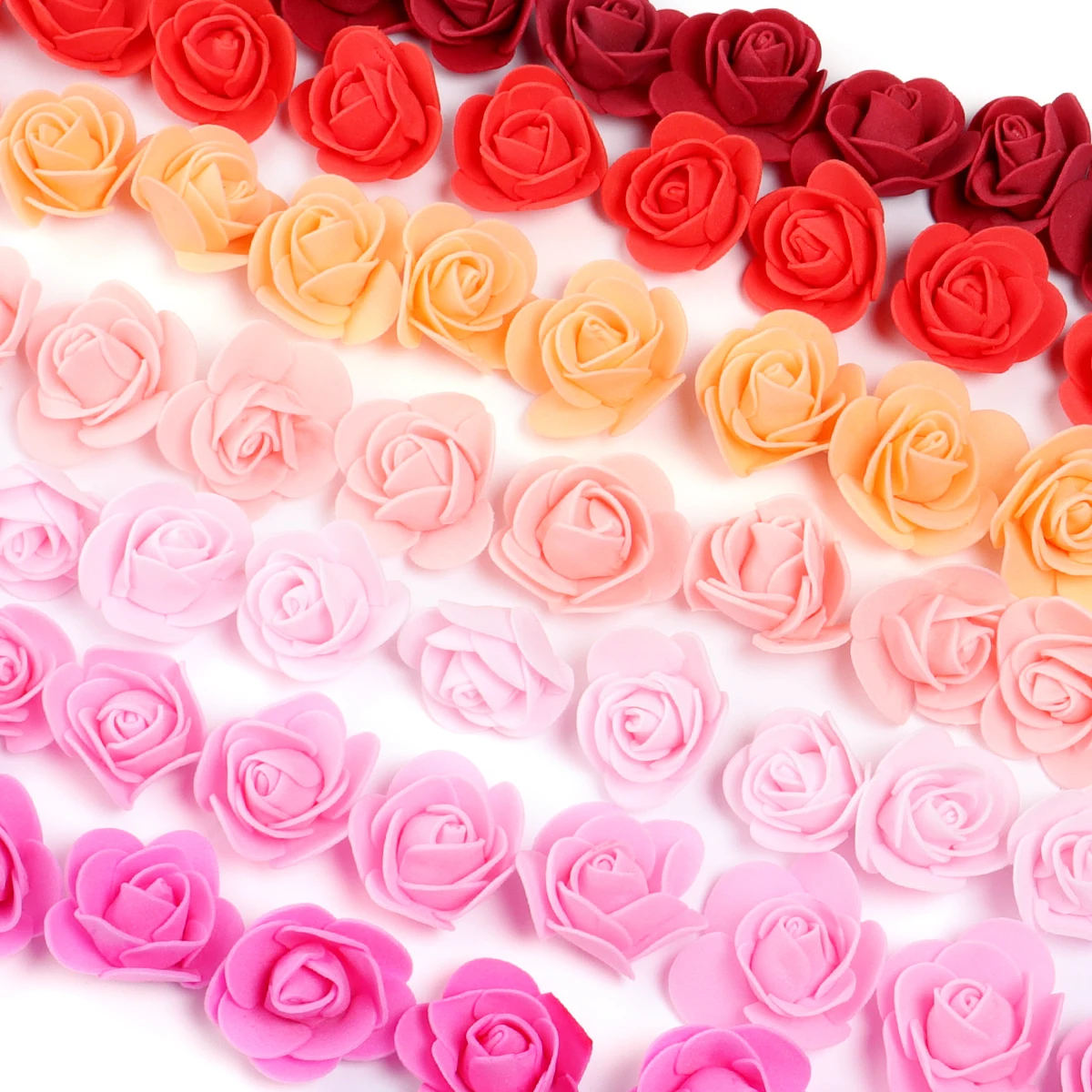 50 stücke PE Schaum Rose Kopf 3,5-4,5 cm Künstliche Blume Für DIY Hochzeit Geburtstag Party Rose Bär Valentinstag geschenke Girlande Dekor – Detail 6