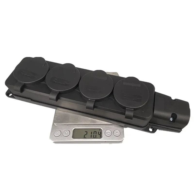 Power Strip EU German 3 / 4 Ways Outdoor Waterproof Outlet Rain Plug with Cover Germany Russia Wireless Extension Power Strip IP54 16A 3500W