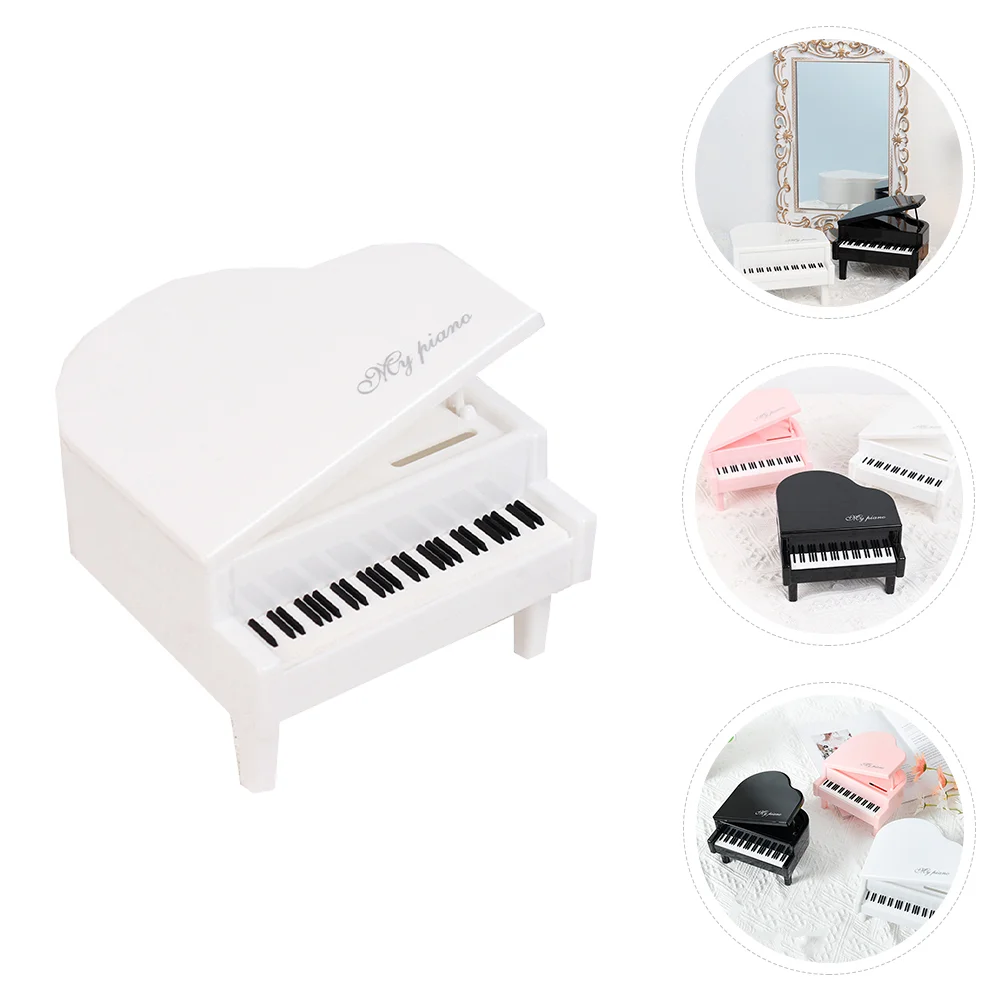 

Musical Instruments Piano Home Decor Desktop Adornment Ornament White Plastic Mini
