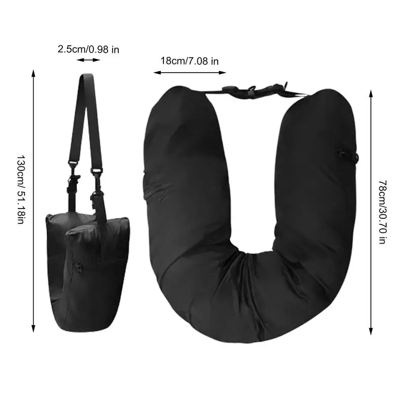 Portable Stuffable Neck Pillow Travel Neck Pillow Self-filling Travel Pillow for Travel with Refillable Support Cushion for Car 6