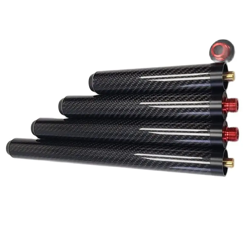 xmlivet 6inch/10inch black matt/glossy carbon Billiard cue extensions with bumper for Longoni cues Pool cue extenders