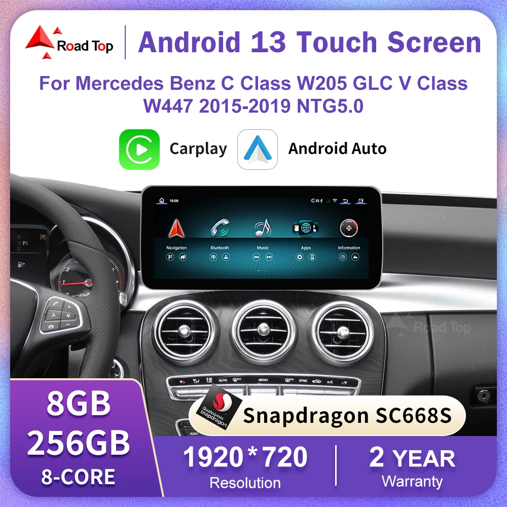 Pantalla táctil Android 13 para Mercedes Benz W205 GLC C V clase W447 GLA CLA 2015-2019 GPS con Carplay Android Auto Radio 1