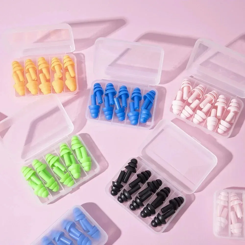 코골이방지 Sleep & Snoring 10PCS Ear Plugs Sound Insulation Waterproof Silicone Ear Protection Earplugs Anti-noise Sleeping Plug 코골이