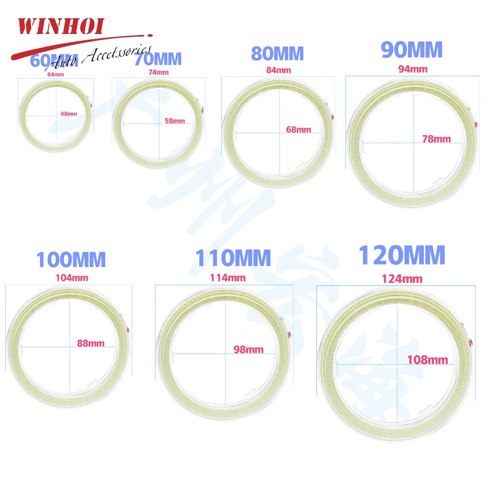 Led 천사 눈 흰색 빨간색 파란색 노란색 모토 헤일로 링 라이트 천사의 눈 전조등 DRL 주간 러닝 램프 Led 전구 자동차 액세서리