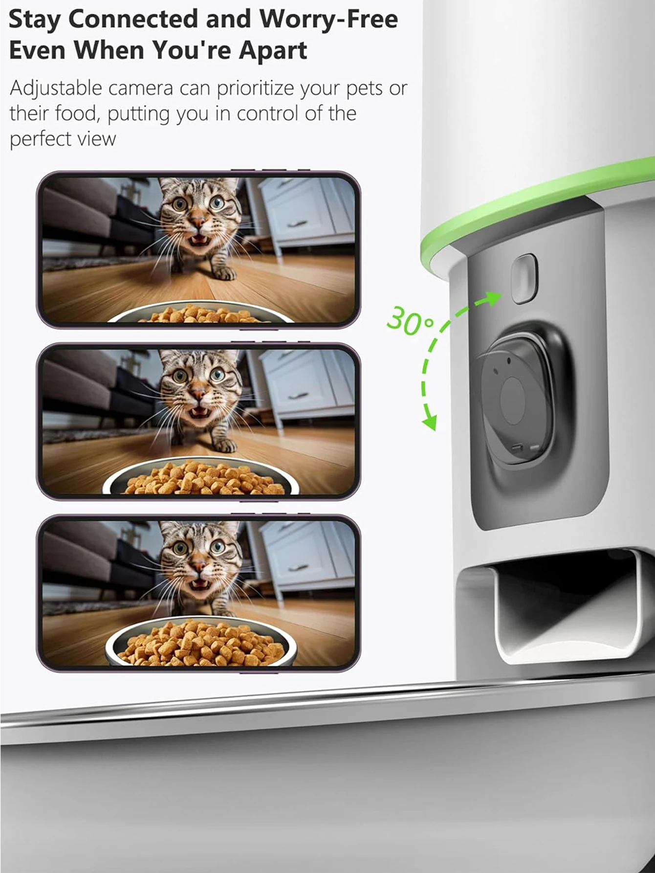 1080P HD Camera Automatic Cat Feeder with 5GWiFi Tuya Pet Cat Smart Food Kibble Dispenser Auto Feeder For Cats Dog Accessories 4