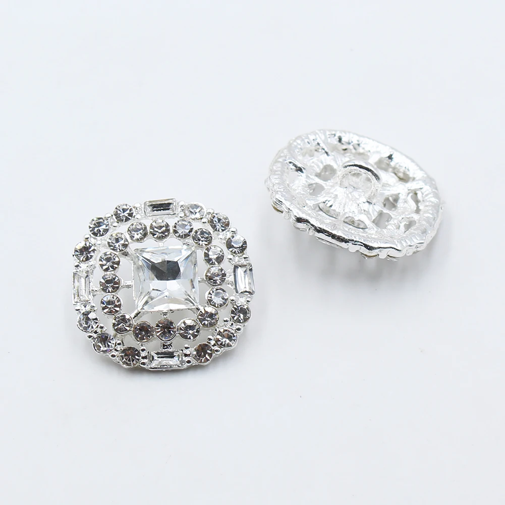 

10 новых алмазных пуговиц из серебряного сплава 24 мм для шитья рукоделия и декоративной одежды