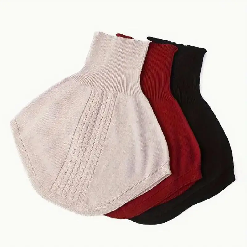 Women Knitted Fake Collar Scarf Warm Turtleneck Neck Warmer Detachable Winter Windproof False Scarf