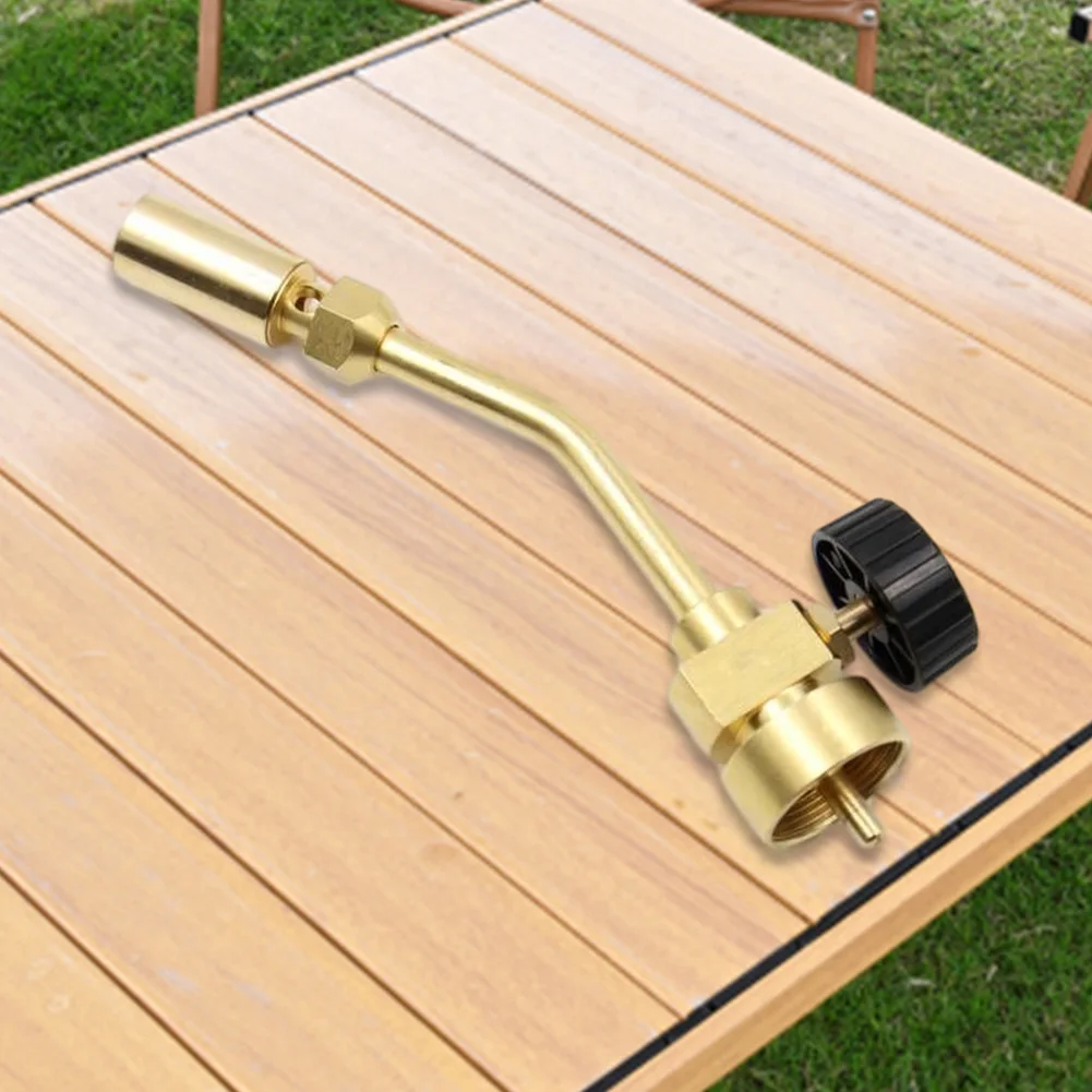 Full Copper Propane Torch Head Pencil Flame MAPP Spray Torch Nozzle High Temperature Heating for Soldering/Brazing